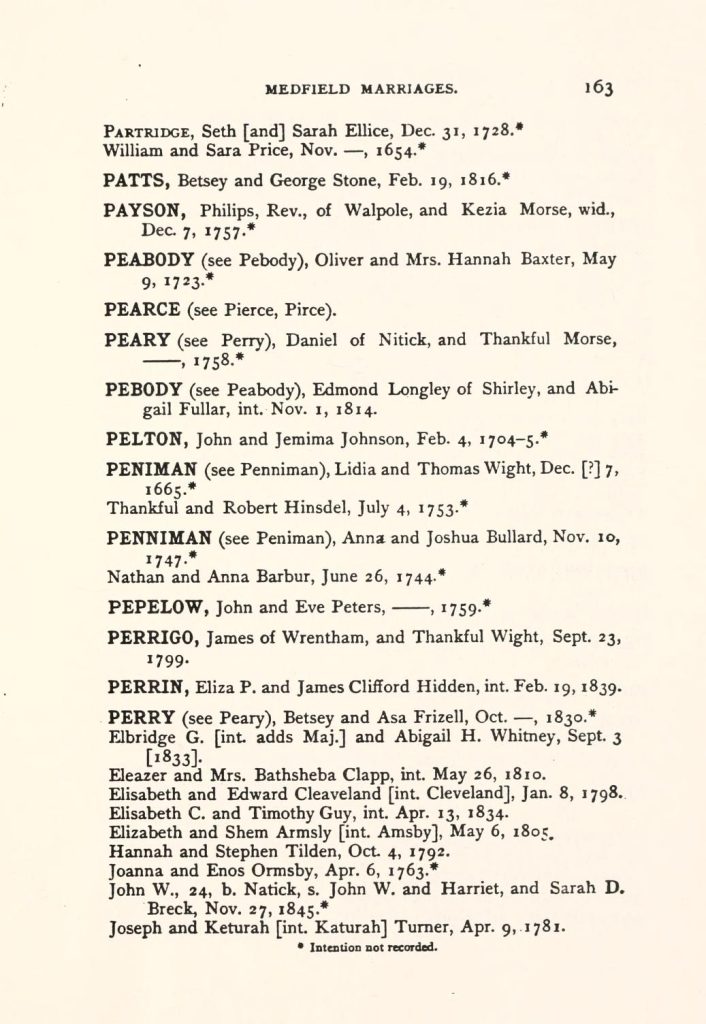 Vital records of Medfield, Massachusetts, to the year 1850, p. 163